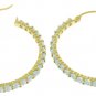DD-3922: 14K. SOLID GOLD HOOP EARRINGS WITH NATURAL AQUAMARINES