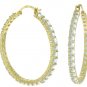 DD-3922: 14K. SOLID GOLD HOOP EARRINGS WITH NATURAL AQUAMARINES