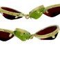DD-3475Y: 14K. GOLD CHANDELIER EARRINGS WITH GARNETS & PERIDOTS