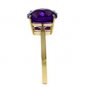 DD-R-2311W: 14K. GOLD RING WITH NATURAL CHECKERBOARD CUT  AMETHYST