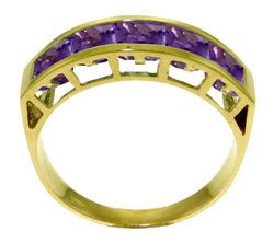 DD-R-3528: 14K. SOLID GOLD RING WITH  NATURAL  AMETHYSTS