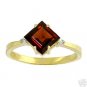 DD-R-1237Y: 14K. GOLD RING WITH NATURAL DIAMONDS & SQUARE GARNET