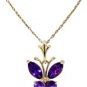 DD-B-2624Y: 14K. SOLID GOLD BUTTERFLY  BRACELET WITH AMETHYSTS