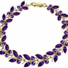 DD-B-2624Y: 14K. SOLID GOLD BUTTERFLY  BRACELET WITH AMETHYSTS