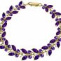 DD-B-2624Y: 14K. SOLID GOLD BUTTERFLY  BRACELET WITH AMETHYSTS