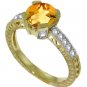 DD-R-3053W: 14K. WITHE GOLD RING WITH NATURAL DIAMONDS & CITRINE