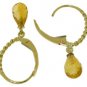DD-3080Y: 14K. WHITE LEVER BACK EARRING NATURAL BRIOLETTE CITRINE