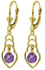 DD-4140W: 14K. SOLID GOLD EARRINGS WITH NATURAL AMETHYSTS