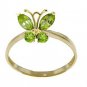 DD-R-2346Y: 14K. SOLID GOLD BUTTERFLY RING WITH NATURAL  PERIDOTS