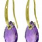 DD-2911Y: 14K. SOLID GOLD FISH HOOK EARRINGS WITH AMETHYSTS