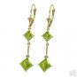 DD-1365Y: 14K. SOLID GOLD LEVER BACK EARRINGS NATURAL PERIDOT