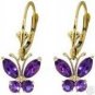 DD-1687Y: 14K. SOLID GOLD BUTTERFLY NECKLACE W/ NATURAL AMETHYST