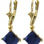 DD-4330Y: 14K. SOLID GOLD LEVER BACK EARRINGS NATURAL SAPPHIRE