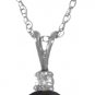DD-2835W: 14K. LEVER BACK EARRING W/NATURAL DIAMOND & BLACK PEARL