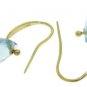 DD-2905Y: 14K. SOLID GOLD FISH HOOK EARRINGS WITH BLUE TOPAZ