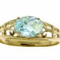 DD-R-2393Y: 14K. SOLID GOLD FILIGREE RING WITH  NATURAL AQUAMARINE
