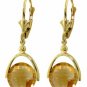 DD-2607Y: 14K. GOLD LEVERBACK EARRING W/CHECKERBOARD CUT CITRINES