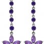 DD-3234W: 14K GOLD CHANDELIERS EARRINGS WITH NATURAL AMETHYST S
