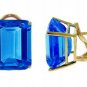 DD-2159Y: 14K. GOLD FRENCH CLIPS EARRINGS W/NATURAL BLUE TOPAZ