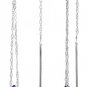 DD-3951W: 14K. SOLID GOLD THEADED DANGLES EARRINGS WITH AMETHYSTS