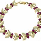 DD-2629Y: 14K. GOLD BUTTERFLY  BRACELET WITH NATURAL OPAL & RUBY