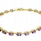 DD-1509Y: 14K SOLID GOLD TENNIS BRACELET W/ NATURAL AMETHYST