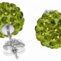 DD-4053: 14K. GOLD GREEN CUBIC ZIRCONIA BALL STUD EARRINGS