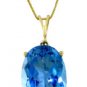 DD-R-1596Y: 14K. SOLID GOLD RING W/ NATURAL OVAL SHAPE BLUE TOPAZ