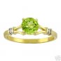 DD-R-1192Y: 14K. GOLD RING WITH NATURAL DIAMONDS & ROUND PERIDOT