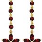 DD-3236Y: 14K GOLD CHANDELIERS EARRINGS WITH NATURAL GARNETS