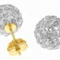 DD-4047 : 14K. SOLID GOLD WHITE CUBIC ZIRCONIA BALL STUD EARRINGS