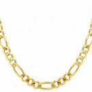 14K. SOLID GOLD FIGARO CHAIN 18" LONG 4.0 mm WIDE