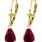 DD-1864Y: 14K. SOLID GOLD LEVER BACK EARRINGS NATURAL RUBY