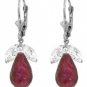 DD-3404W: 14K SOLID WHITE GOLD NECKLACE WITH RUBIES & WHITE TOPAZ