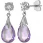 DD-3852Y: 14K. SOLID GOLD EARRINGS WITH NR. DIAMONDS & AMETHYSTS