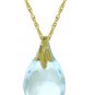 DD-3850: 14K. SOLID GOLD EARRINGS WITH NR. DIAMONDS & BLUE TOPAZ