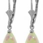 DD-2197W: 14K. WHITE GOLD LEVER BACK EARRINGS WITH NATURAL OPALS