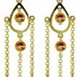 DD-2134Y: 14K. GOLD CHANDELIERS EARRINGS WITH NATURALCITRINE