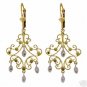 DD-1655Y: 14K. GOLD CHANDELIERS EARRINGS WITH NATURAL DIAMONDS
