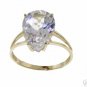 DD-R-2448Y: 14K. SOLID GOLD RING W/ NATURAL PEAR SHAPE WHITE TOPAZ