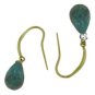 DD-3375Y: 14K. FISH HOOK EARRINGS W/NATURAL DIAMONDS & EMERALDS