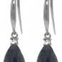 DD-3374W: 14K. FISH HOOK EARRINGS W/NATURAL DIAMONDS & SAPPHIRES