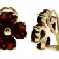 DD-2820Y: 14K. SOLID GOLD FRENCH CLIPS EARRINGS W/NATURAL GARNETS