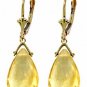 DD-2208Y: 14K. GOLD LEVERBACK EARRING W/NATURAL BRIOLETTE CITRINE