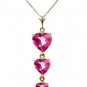 DD-1978Y: 14K. SOLID GOLD EARRINGS WITH NATURAL HEART PINK TOPAZ