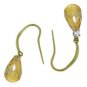 DD-3008Y: 14K. FISH HOOK EARRINGS W/NATURAL DIAMONDS & CITRINES