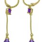 DD-3296: 14K.SOLID GOLD LEVERBACK EARRINGS WITH NATURAL AMETHYST