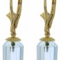 DD-2669Y: 14K. GOLD LEVERBACK EARRING WITH BULLET CUT BLUE TOPAZ