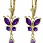 DD-2700Y: 14K. GOLD BUTTERFLY EARRING WITH NATURAL AMETHYSTS