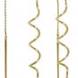 DD-3947: 14K. SOLID GOLD THREADED DANGLES EARRINGS WITH PERIDOTS